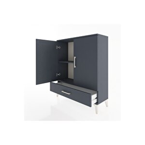 Arges Şifonyer 2 Raflı Tek Çekmeceli 2 Kapaklı 88x30x106 Antrasit-antrasit