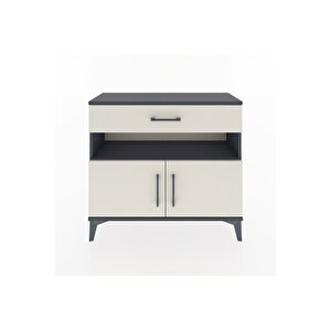 Arges Şifonyer 2 Raflı Tek Çekmeceli 2 Kapaklı 88x30x80 Antrasit-aytaşı