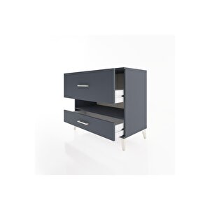 Hyperion Şifonyer Tek Raflı 2 Çekmeceli 88x44x80 Antrasit-antrasit