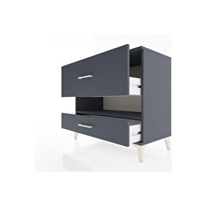 Hyperion Şifonyer Tek Raflı 2 Çekmeceli 88x44x80 Antrasit-antrasit