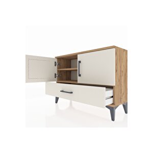 Arges Şifonyer 2 Raflı Tek Çekmeceli 2 Kapaklı 88x30x64 Çam-aytaşı