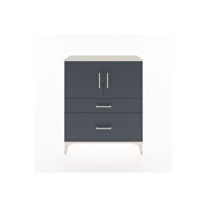 Arges Şifonyer 2 Raflı 2 Çekmeceli 2 Kapaklı 88x30x106 Aytaşı-antrasit