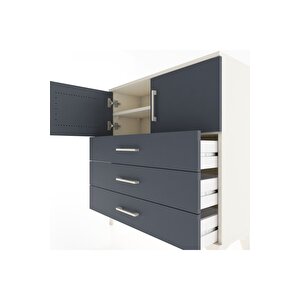 Arges Şifonyer 2 Raflı 3 Çekmeceli 2 Kapaklı 88x30x96 Aytaşı-antrasit