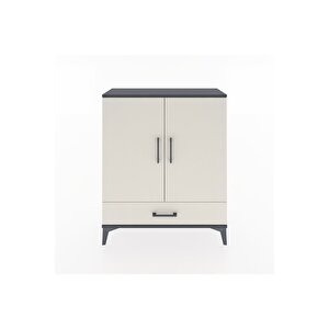 Arges Şifonyer 2 Raflı Tek Çekmeceli 2 Kapaklı 88x30x106 Antrasit-aytaşı