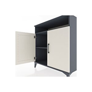 Hyperion Şifonyer 2 Raflı 2 Kapaklı 88x44x96 Antrasit-aytaşı