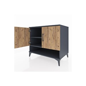 Kronos Şifonyer 2 Raflı 2 Kapaklı 88x59x80 Antrasit-çam