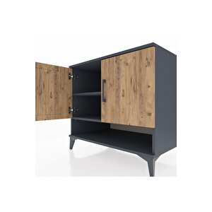 Kronos Şifonyer 2 Raflı 2 Kapaklı 88x59x80 Antrasit-çam