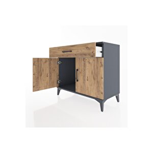 Hyperion Şifonyer Tek Çekmeceli 2 Kapaklı 88x44x80 Antrasit-çam