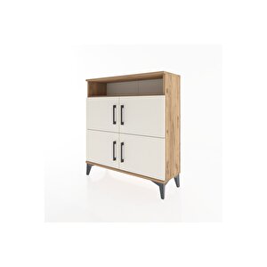 Arges Şifonyer 4 Raflı 4 Kapaklı 88x30x96 Çam-aytaşı