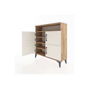 Arges Şifonyer 4 Raflı 4 Kapaklı 88x30x96 Çam-aytaşı