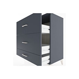 Hyperion Şifonyer 3 Çekmeceli 88x44x96 Antrasit-antrasit