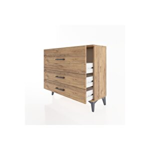 Arges Şifonyer 3 Çekmeceli 88x30x80 Çam-çam