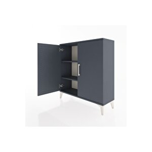 Arges Şifonyer 2 Raflı 2 Kapaklı 88x30x96 Antrasit-antrasit