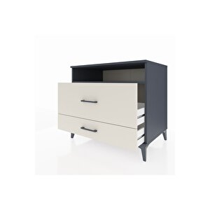 Kronos Şifonyer Tek Raflı 2 Çekmeceli 88x59x80 Antrasit-aytaşı