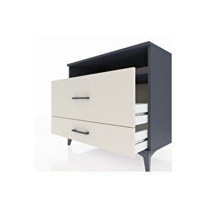 Kronos Şifonyer Tek Raflı 2 Çekmeceli 88x59x80 Antrasit-aytaşı