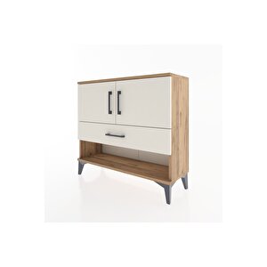 Arges Şifonyer 2 Raflı Tek Çekmeceli 2 Kapaklı 88x30x80 Çam-aytaşı