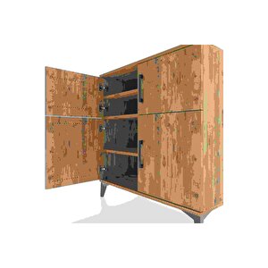 Hyperion Şifonyer 3 Raflı 4 Kapaklı 88x44x96 Çam-çam