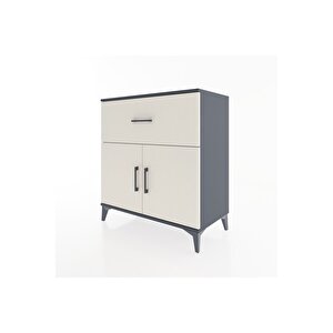 Hyperion Şifonyer Tek Çekmeceli 2 Kapaklı 88x44x96 Antrasit-aytaşı