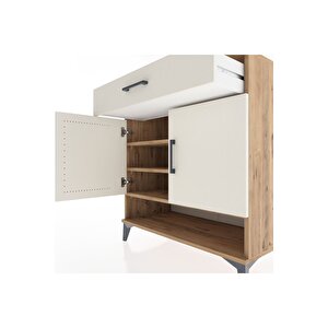 Hyperion Şifonyer 3 Raflı Tek Çekmeceli 2 Kapaklı 88x44x96 Çam-aytaşı