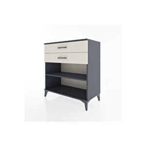 Hyperion Şifonyer Tek Raflı 2 Çekmeceli 88x44x96 Antrasit-aytaşı
