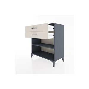 Hyperion Şifonyer Tek Raflı 2 Çekmeceli 88x44x96 Antrasit-aytaşı