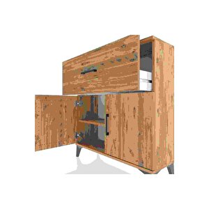 Arges Şifonyer Tek Raflı Tek Çekmeceli 2 Kapaklı 88x30x96 Çam-çam