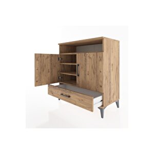 Hyperion Şifonyer 4 Raflı Tek Çekmeceli 2 Kapaklı 88x44x96 Çam-çam