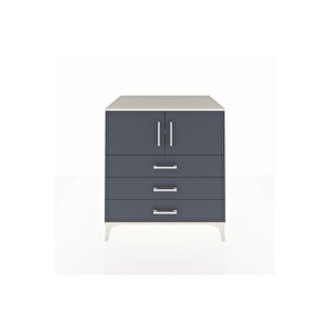 Kronos Şifonyer 2 Raflı 3 Çekmeceli 2 Kapaklı 88x59x96 Aytaşı-antrasit