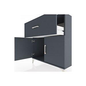 Hyperion Şifonyer Tek Çekmeceli 2 Kapaklı 88x44x96 Antrasit-antrasit