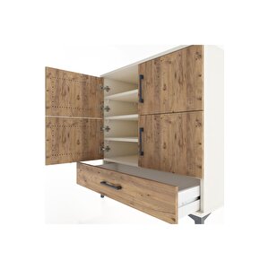 Hyperion Şifonyer 4 Raflı Tek Çekmeceli 4 Kapaklı 88x44x96 Aytaşı-çam