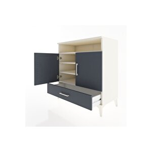 Hyperion Şifonyer 4 Raflı Tek Çekmeceli 2 Kapaklı 88x44x96 Aytaşı-antrasit