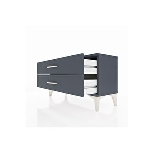 Arges Şifonyer 2 Çekmeceli 88x30x48 Antrasit-antrasit