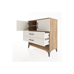 Hyperion Şifonyer 2 Raflı 2 Çekmeceli 2 Kapaklı 88x44x96 Çam-aytaşı