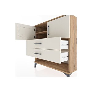 Hyperion Şifonyer 2 Raflı 2 Çekmeceli 2 Kapaklı 88x44x96 Çam-aytaşı