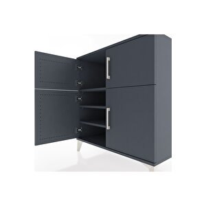 Hyperion Şifonyer 3 Raflı 4 Kapaklı 88x44x96 Antrasit-antrasit