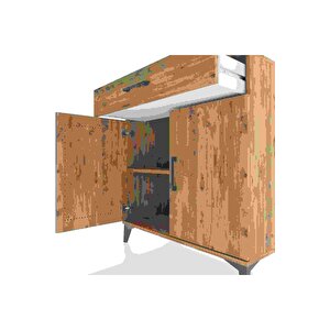 Hyperion Şifonyer Tek Raflı Tek Çekmeceli 2 Kapaklı 88x44x96 Çam-çam