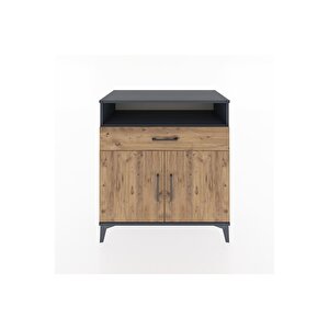 Hyperion Şifonyer Tek Raflı Tek Çekmeceli 2 Kapaklı 88x44x96 Antrasit-çam