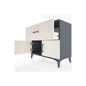 Hyperion Şifonyer Tek Çekmeceli 2 Kapaklı 88x44x80 Antrasit-aytaşı