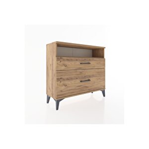 Arges Şifonyer Tek Raflı 2 Çekmeceli 88x30x80 Çam-çam