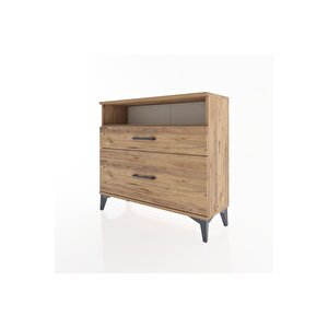 Arges Şifonyer Tek Raflı 2 Çekmeceli 88x30x80 Çam-çam