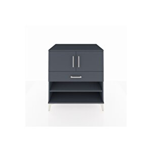 Kronos Şifonyer 3 Raflı Tek Çekmeceli 2 Kapaklı 88x59x96 Antrasit-antrasit