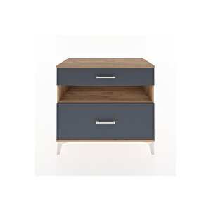 Hyperion Şifonyer Tek Raflı 2 Çekmeceli 88x44x80 Çam-antrasit