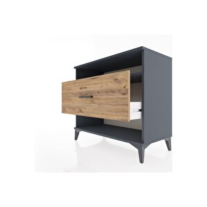 Hyperion Şifonyer Tek Raflı Tek Çekmeceli 88x44x80 Antrasit-çam