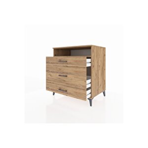Kronos Şifonyer Tek Raflı 3 Çekmeceli 88x59x96 Çam-çam