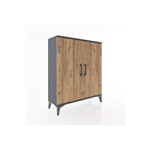 Arges Şifonyer 2 Raflı 2 Kapaklı 88x30x106 Antrasit-çam