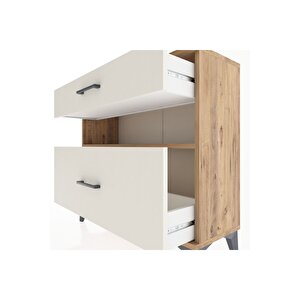 Arges Şifonyer Tek Raflı 2 Çekmeceli 88x30x80 Çam-aytaşı