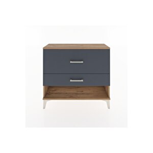 Arges Şifonyer 2 Çekmeceli 88x30x80 Çam-antrasit