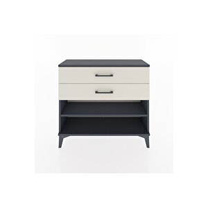 Arges Şifonyer Tek Raflı 2 Çekmeceli 88x30x80 Antrasit-aytaşı