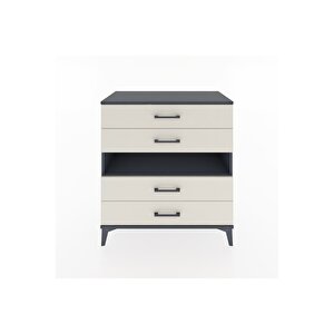 Hyperion Şifonyer Tek Raflı 4 Çekmeceli 88x44x96 Antrasit-aytaşı