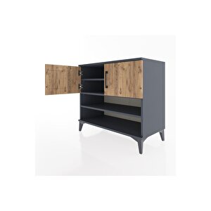 Hyperion Şifonyer 3 Raflı 2 Kapaklı 88x44x80 Antrasit-çam